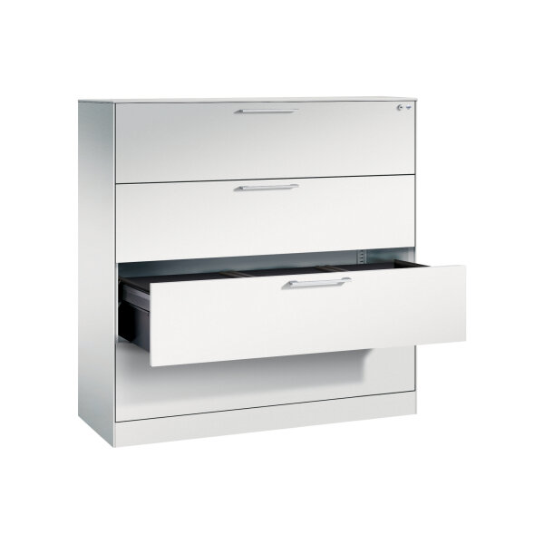 C+P Hängeregistraturschrank Asisto 1.200 x 1.310 x 435 mm (B x H x T) Stahl, lackiert Farbe der Front: lichtgrau Farbe des Korpus: lichtgrau