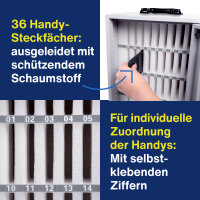magnetoplan® Handy-Aufbewahrungsschrank Storage Box 29,5 x 44,5 x 20,5 cm (B x H x T) 36 Fächer Zylinderschloss 5kg Stahl, lackiert