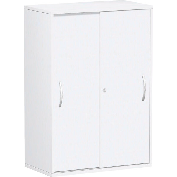 Geramöbel Schiebetürenschrank Flex 800 x 1.182 x 425 mm (B x H x T) 2 Fachböden weiß