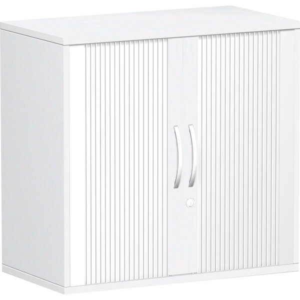 Geramöbel Rollladenschrank Flex 800 x 798 x 425 mm (B x H x T) 1 Fachboden silber weiß