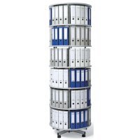 Ordnersäule 100cm 2,39m 6 Etagen 216 Ordner drehbar...