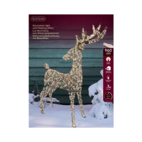 LUMINEO Lichtfigur Rentier Außenbereich 65 x 130 x 18 cm (B x H x T) LED 960 LEDs Netzbetrieb