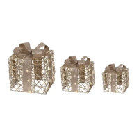 LUMINEO Lichtfigur Geschenkschachtel Innenbereich 15 x 15...