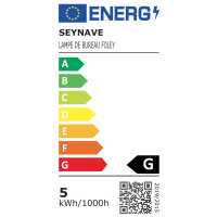 Paperflow Tischleuchte Foley G 5 kWh/1.000h Akku, Netzbetrieb weiß