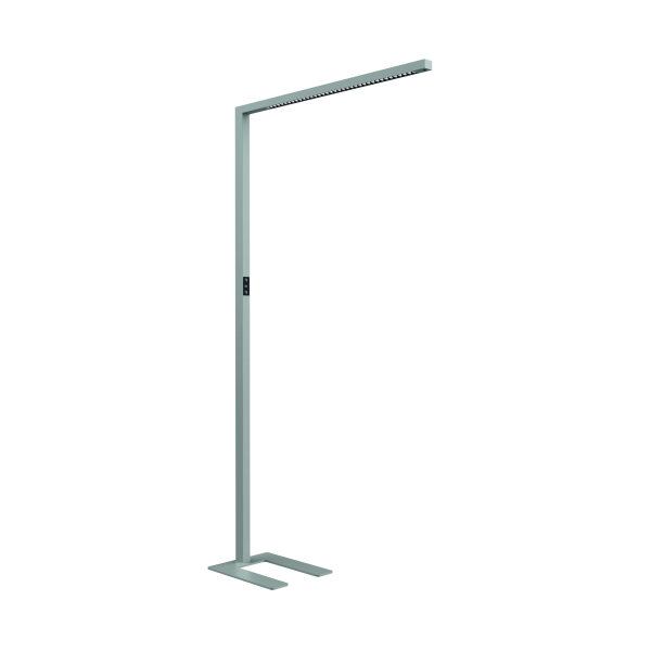 MAUL Stehleuchte MAULplinus D je Lichtqelle: 2 x 26 kWh/1.000h, 1 x 17 kWh/1.000h LED silber