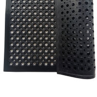 Doortex Anti-Ermüdungsmatte Außenbereich 90 x 120 cm (B x L) Gummi gelocht schwarz
