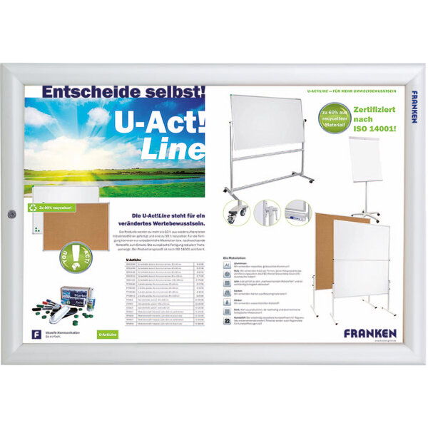FRANKEN Bilderwechselrahmen Security 35,9 x 48,2 x 1,7 cm (B x H x T) DIN A3 Aluminium silber