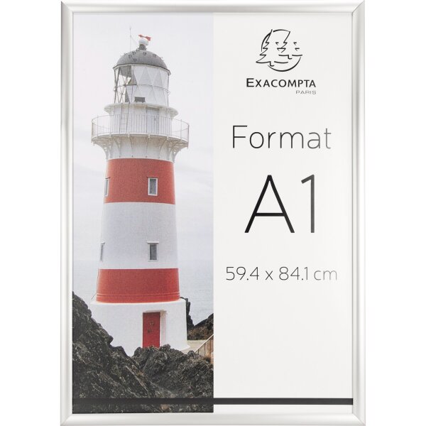 Exacompta Bilderwechselrahmen Office 62,4 x 87,1 x 1,2 cm (B x H x T) DIN A1 Aluminium alu