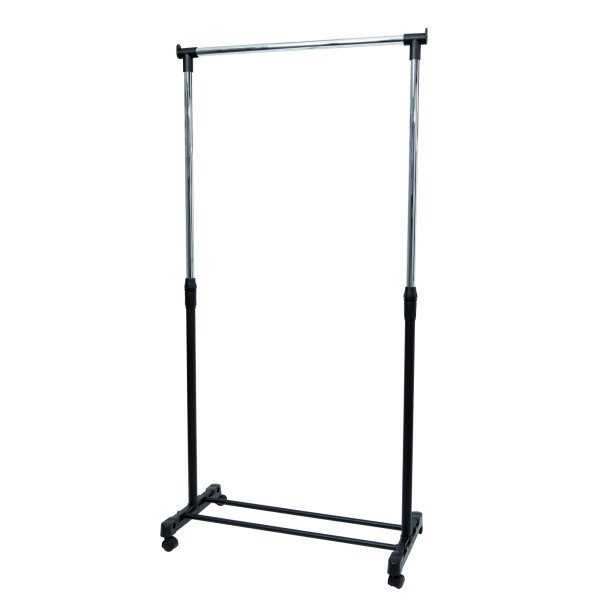 ALBA Garderobenständer JACK 82 x 103-180 x 42 cm (B x H x T) Stahl, verchromt/ABS Kunststoff chrom/schwarz