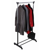 ALBA Garderobenständer JACK 82 x 103-180 x 42 cm (B x H x T) Stahl, verchromt/ABS Kunststoff chrom/schwarz