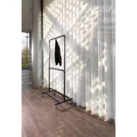 FEROS Garderobenständer Nordic 100 x 200 x 60 cm (B x H x T) Stahl, pulverbeschichtet hammerite silber