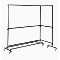 FEROS Garderobenständer Nordic 192 x 200 x 60 cm (B x H x T) Stahl, pulverbeschichtet hammerite silber