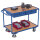 VARIOfit Werkstattwagen 117,5 x 85 x 62,5 cm (B x H x T) 2 Schubladen enzianblau/buche