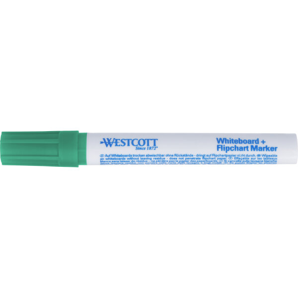 Westcott Whiteboard-/Flipchartmarker 1,5-3mm grün Rundspitze
