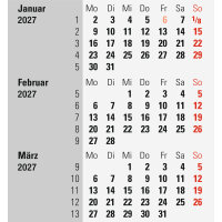rido/idé Tischkalender 2027 3 sichtbare...