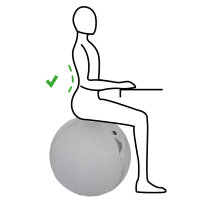 ALBA Sitzball 65cm inkl. Handpumpe PVC Polyester hellgrau