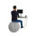 ALBA Sitzball 65cm inkl. Handpumpe PVC Polyester hellgrau