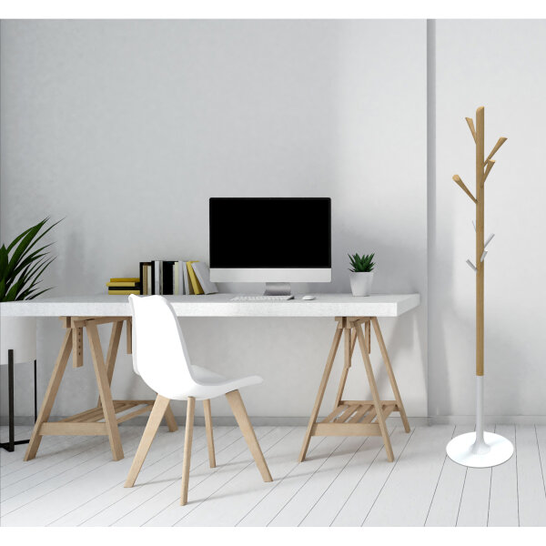ALBA Garderobenständer Tree 175cm braun/weiß